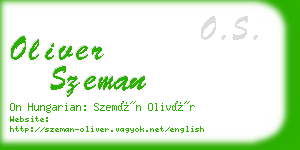 oliver szeman business card